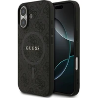 Guess PU Leather 4G Colored Ring MagSafe Zadní Kryt pro iPhone 17 černý - Pouzdra