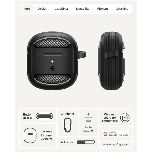 Spigen Rugged Armor pouzdro Google Pixel Buds 2a matně černé - Pouzdra - Obrázek 74b553bdac6f40048a324cdcb014daad