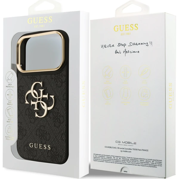 Guess PU Leather 4G Metal Logo Gold Frame kryt iPhone 18 Pro černý - Pouzdra - Obrázek 74c9b51d279c4c4985a5bdca1090fd34