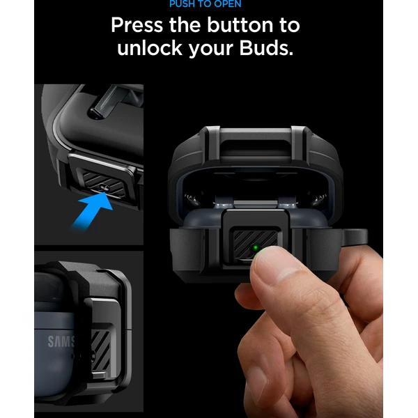 Spigen Lock Fit pouzdro Samsung Galaxy Buds4 Pro/Buds4 matte black - Pouzdra - Obrázek 74cf339e2d294944b271966724c69a51