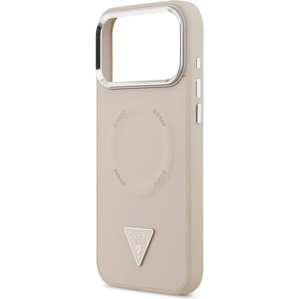 Guess PU Leather Triangle Logo MagSafe kryt iPhone 17 Pro Max růžový - Pouzdra - Obrázek 74ec461efbe54a0883f5d367315a507f