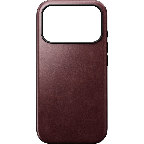 Nomad Modern Leather (Horween) MagSafe kožený kryt iPhone 18 Pro Burgundy - Pouzdra - Obrázek 74ed1f595c934922a4c674c320c1f77e