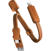 ENERGEA Sheath Key 2v1 USB-C/USB-A kabel, 480 Mb/s, 60W, 15 cm, orange - Kabely a redukce