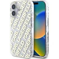 Karl Lagerfeld IML Electroplated Repeated Logo kryt pro iPhone 16 zlatý - Pouzdra