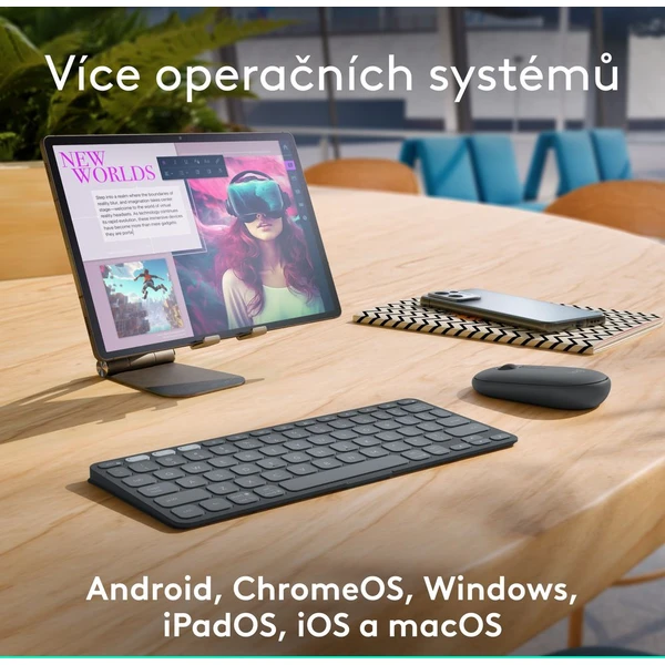 Logitech Keys to go 2 bezdrátová US klávesnice grafitová - Klávesnice - Obrázek 7545000J01