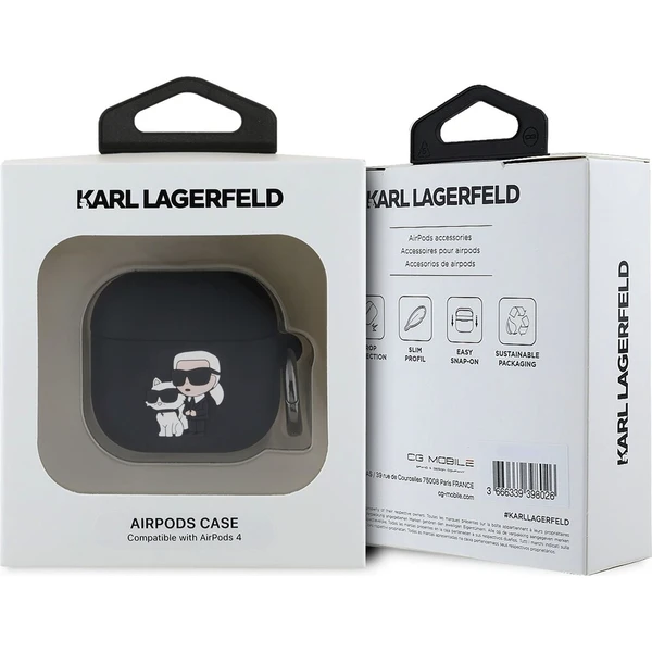 Karl Lagerfeld 3D Logo NFT Karl and Choupette silikonové pouzdro AirPods 4 černé - Pouzdra - Obrázek 754e7a569d344ffc8e4cbb9c0dd9ebc3