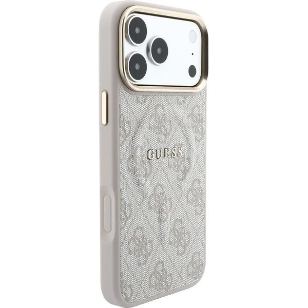 Guess PU Leather 4G Gold Frame Embossed MagSafe kryt iPhone 18 Pro růžový - Pouzdra - Obrázek 7582e48bc26a40ea90718e540994b642