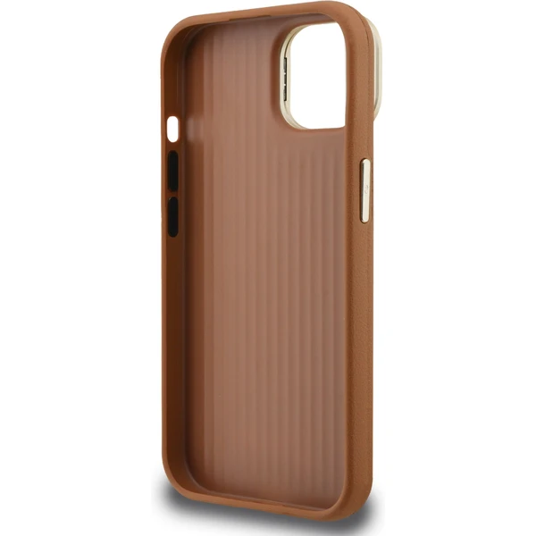 Guess PU Grained 4G Logo Stand Camera Frame kryt iPhone 14 hnědý - Pouzdra - Obrázek 75e709a88d1f4f64a93146180f3434e3