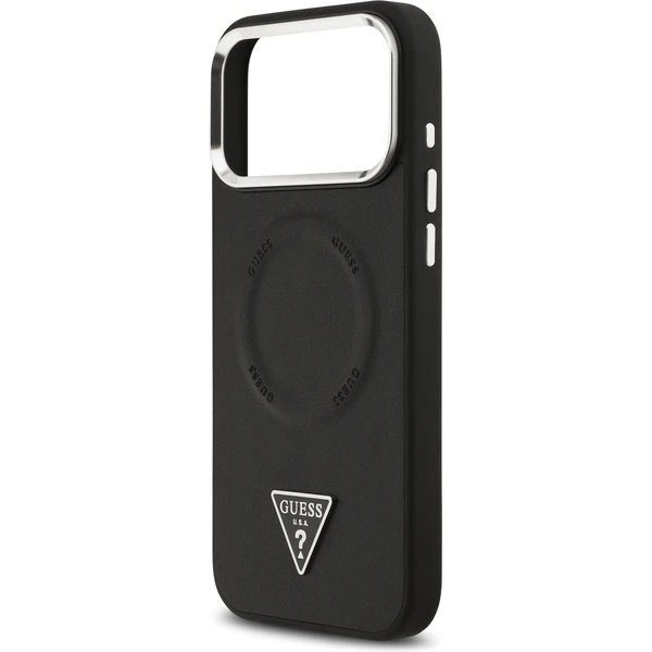 Guess PU Leather Triangle Logo MagSafe kryt iPhone 17 Pro Max černý - Pouzdra - Obrázek 76082b4c1ede48ceb01487774d085e28