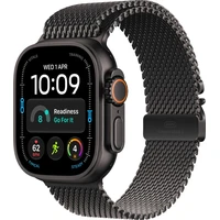 Apple Watch Ultra 4 49mm Černý titan s černým titanovým milánským tahem M - Chytré hodinky