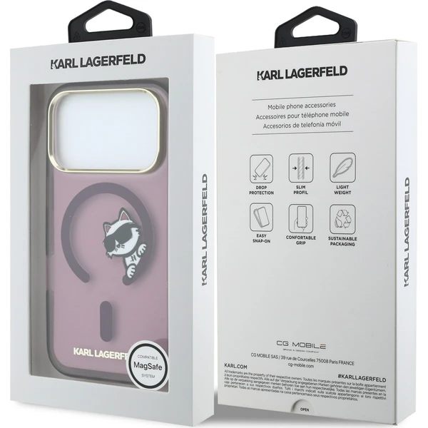 Karl Lagerfeld IML Choupette Peekaboo Magsafe kryt iPhone 18 Pro vínový - Pouzdra - Obrázek 766713fdd7b34bfa878db8b5c259152a