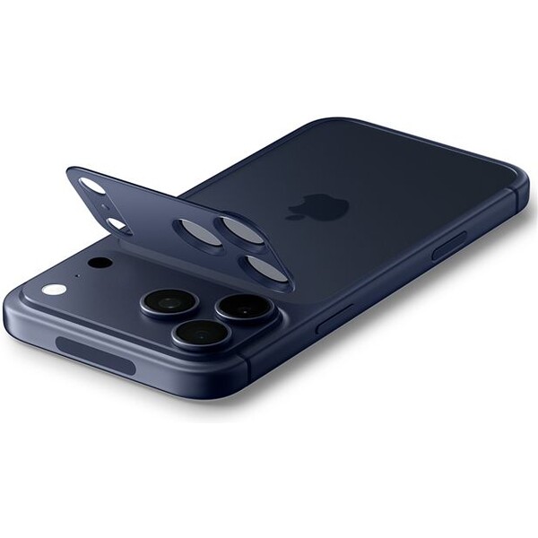 Spigen Glass tR EZ Fit Optik Pro XL sklo na fotoaparát iPhone 17 Pro tmavě modré