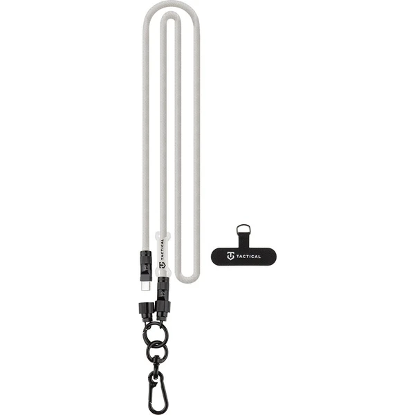 Tactical Wire Snake popruh s nabíjecím kabelem USB-C 1,2m White