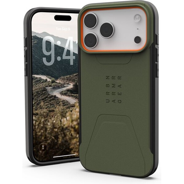 Kryt pro iPhone 17 Pro Max UAG Civilian Magsafe - olivově oranžový