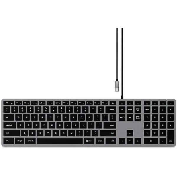 Satechi Slim W3 USB-C Backlit Wired Keyboard US vesmírně šedá - Klávesnice - Obrázek 76AT000501