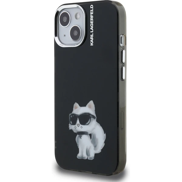 Karl Lagerfeld IML Aquarelle Choupette kryt iPhone 15 černý - Pouzdra - Obrázek 76a3c4e7533f48928f198c52bb999e77