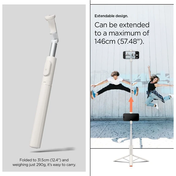 Spigen Tripod Selfie Stick MagSafe Auto-Open selfie tyč béžová - Držáky - Obrázek 76dfc1b224c04a478c3daf096db8bb58