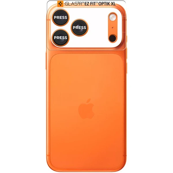 Spigen Glass tR EZ Fit Optik Pro XL sklo na fotoaparát iPhone 17 Pro Max oranžové - Ochranné folie a skla - Obrázek 771d0b3b2d6c49a29708da659eb56c49