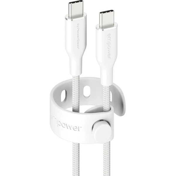 PanzerGlass® empower kabel (60 W) USB-C/USB-C, 1,2 m, bílý