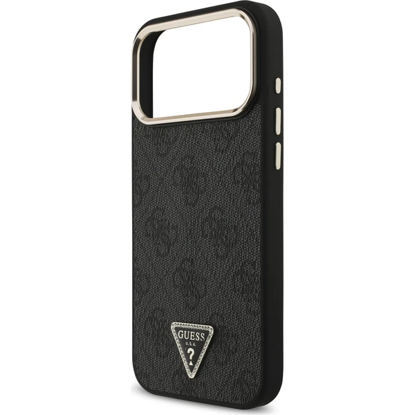 Guess PU Leather 4G Strass Triangle Logo Gold Frame MagSafe kryt iPhone 18 Pro Max černý - Pouzdra - Obrázek 776439b04c4549e9b8178eb4e0c4d7bf