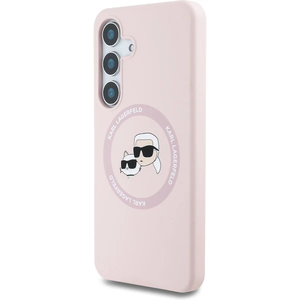 Karl Lagerfeld Liquid Silicone K&CH Heads MagSafe kryt Samsung Galaxy S25 růžový - Pouzdra - Obrázek 77943eeb271044ea85573d7d93d219cf