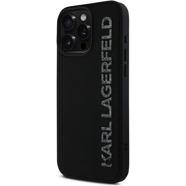 Karl Lagerfeld 3D Rubber Glitter Logo kryt iPhone 16 Pro Max černý - Pouzdra - Obrázek 780b2a93e05a4ea6be1686d07f5839df