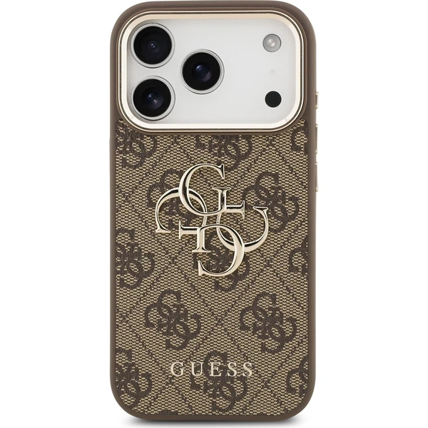 Guess PU Leather 4G Metal Logo Gold Frame MagSafe kryt iPhone 17 Pro hnědý - Pouzdra - Obrázek 7850a0a07e6c4fe0a1d6d27abddb3f49