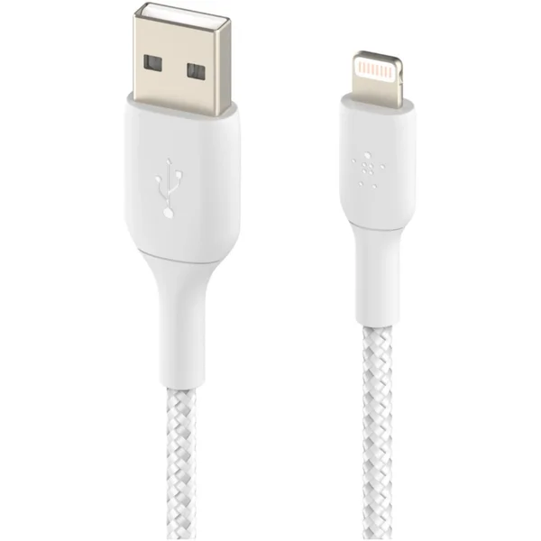 Belkin BOOST Charge Braided Lightning/USB-A napájecí kabel 2m bílý - Kabely a redukce - Obrázek 7899400301