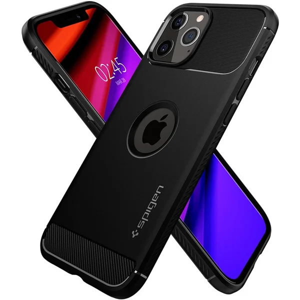 Spigen Rugged Armor kryt iPhone 12 / 12 Pro černý - Pouzdra - Obrázek 78B3200401