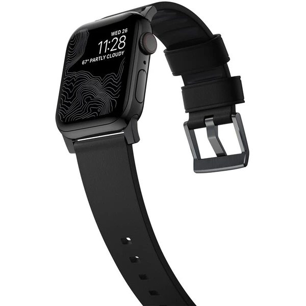 Nomad Active Strap Pro hydrofobní kožený řemínek Apple Watch 49/45/44/42mm černý/černý - Řemínky - Obrázek 78G1000K01