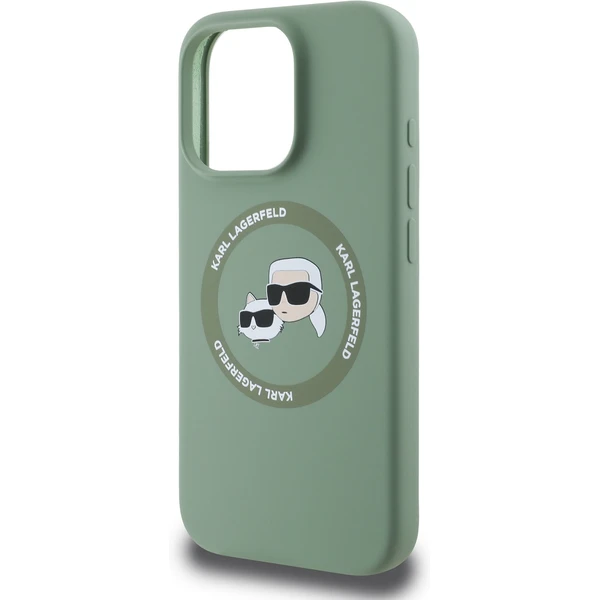 Karl Lagerfeld Liquid Silicone K&CH Heads MagSafe kryt iPhone 16 Pro zelený - Pouzdra - Obrázek 78facb70757e41aeb033dcc1c6d48a0b