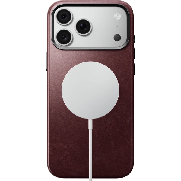 Nomad Traditional Leather (Horween) MagSafe kožený kryt iPhone 17 Pro Max/18 Pro Max Burgundy - Pouzdra - Obrázek 790dd55f983d44e682df39e45dcaf530