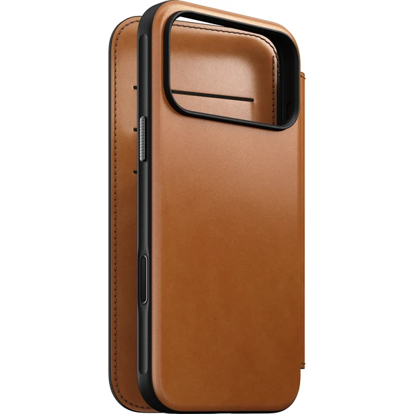 Nomad Modern Leather Folio (Horween) MagSafe kožené pouzdro iPhone 17 Pro Max/18 Pro Max Saddle - Pouzdra - Obrázek 7948f6affea9413480494990fc99d301