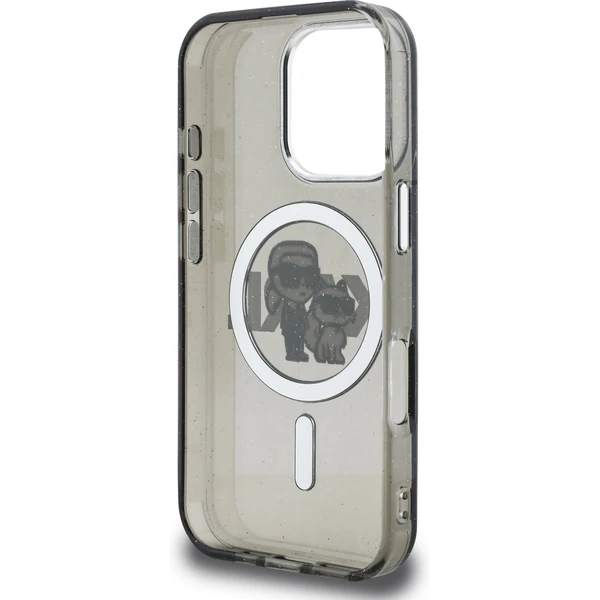 Karl Lagerfeld IML Glitter Karl and Choupette Sketch MagSafe kryt iPhone 16 Pro Max černý - Pouzdra - Obrázek 7962fd8f4e534e01a7028d12431d427d