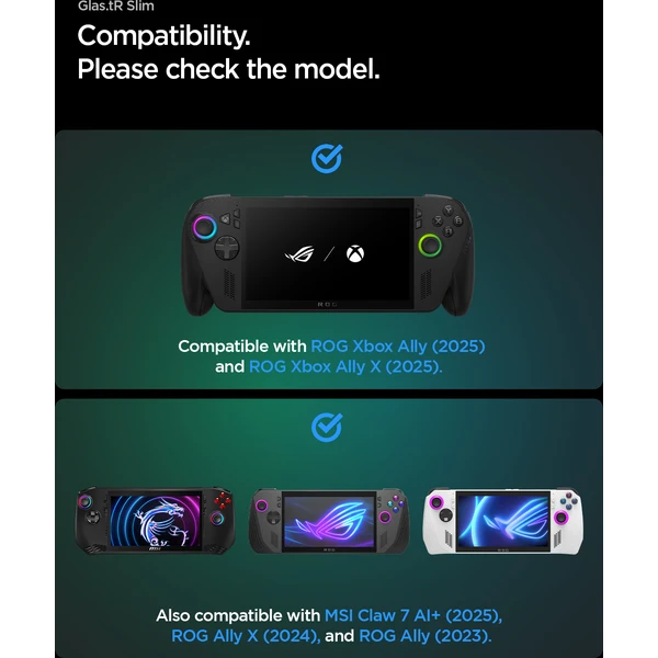 Spigen Glass tR Slim tvrzené sklo 2 Pack ROG Xbox Ally X/Xbox Ally/ROG Ally X/ROG Ally/MSI Claw 7 AI - Ochranné folie a skla - Obrázek 796687397dd04d0ba5575f53062093f5