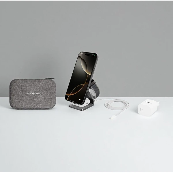 Cubenest SQ312 Ultra Qi2.2 (MagSafe) 3v1 nabíječka (35W) šedá - Nabíječky - Obrázek 796b4bc8c0e143c19221039a7c31c695