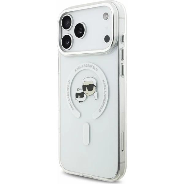 Karl Lagerfeld IML K&CH Heads Metal Frame MagSafe kryt iPhone 18 Pro Max bílý - Pouzdra - Obrázek 79841f261cd24d4aa5d85df68c4b18ac