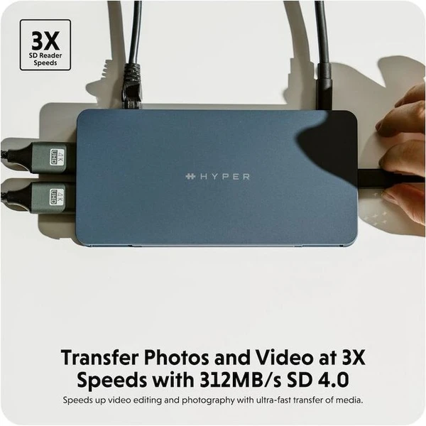 Hyper® EcoSmart™ Universal Silicon Motion® USB-C 10v1 Dual HDMI dokovací stanice - USB huby - Obrázek 79db9b0c327a4d24999baf0a74559865