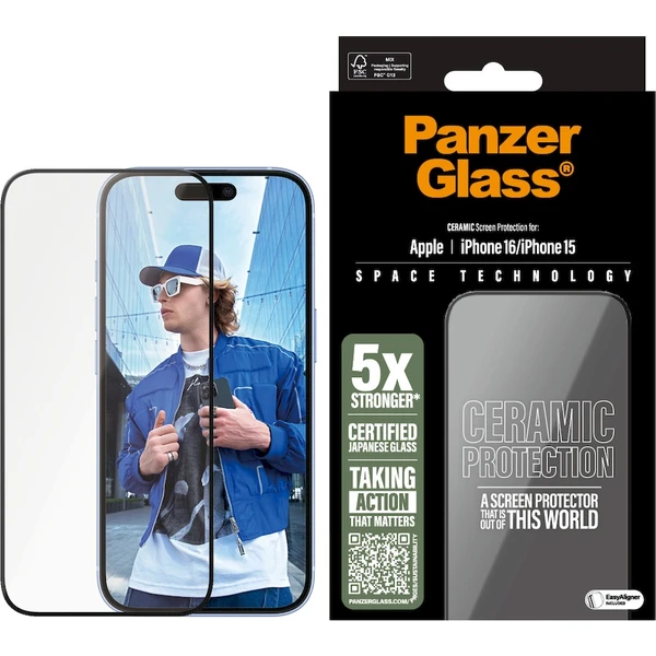 PanzerGlass® Ceramic Apple iPhone 16/15 s instalačním rámečkem - Ochranné folie a skla - Obrázek 7C08000P01