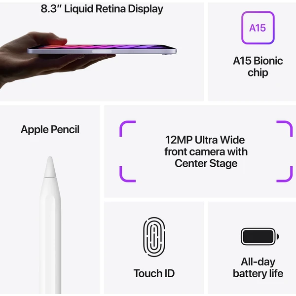 Apple iPad mini 256GB Wi-Fi vesmírně šedý (2021) (Kategorie B) - Tablety - Obrázek 7CQKF00101