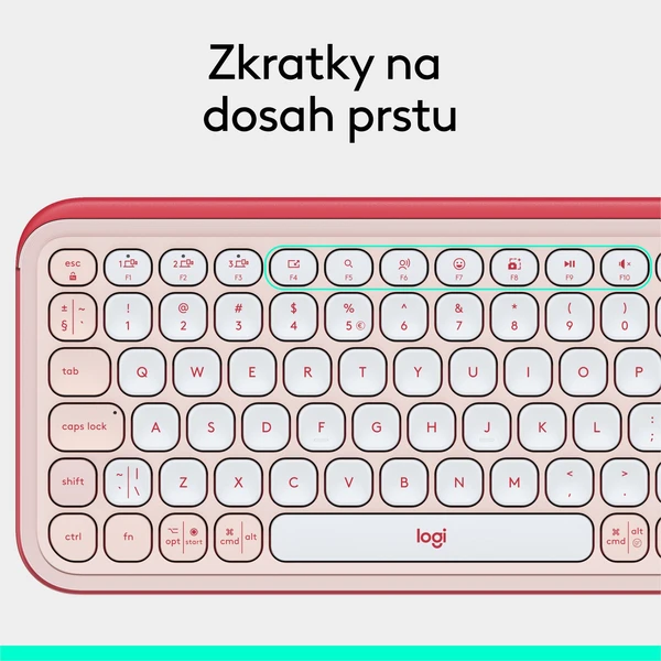 Logitech POP ICON KEYS (US) klávesnice růžová - Klávesnice - Obrázek 7CU8000O01