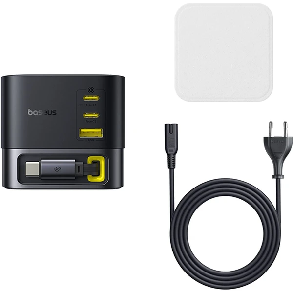 Baseus Super GaN Charger nabíjecí stanice 100W, 3xUSB-C, USB-A 1m kabel černá - Nabíječky - Obrázek 7DGE000L01