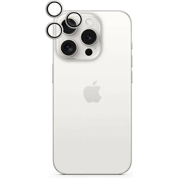 Epico hliníkové ochranné sklo na čočky fotoaparátu pro iPhone 15 Pro / 15 Pro Max stříbrná - Ochranné folie a skla - Obrázek 7F00000K01