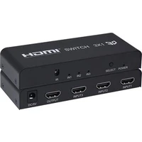 PremiumCord HDMI switch 3:1 kovový s dálkovým ovladačem a napájecím adaptérem - Ostatní