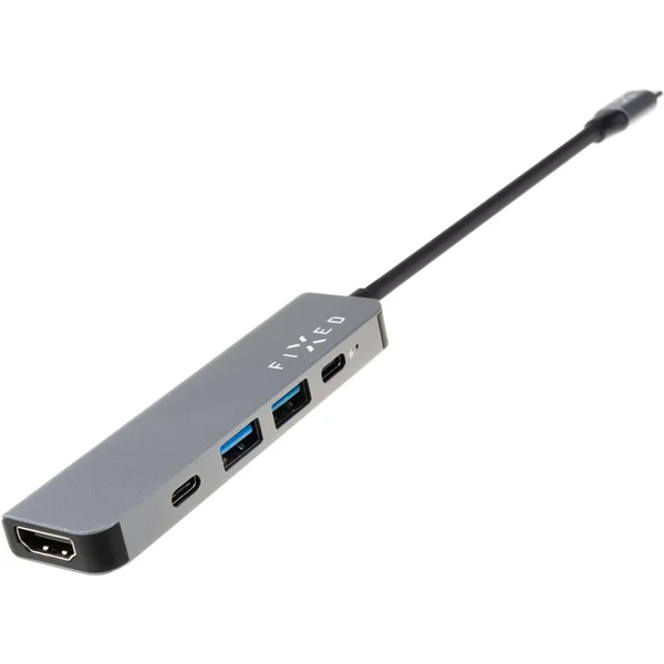 FIXED USB-C HUB Mini 5-portový pro notebooky a tablety šedý - USB huby - Obrázek 7JWRF00101