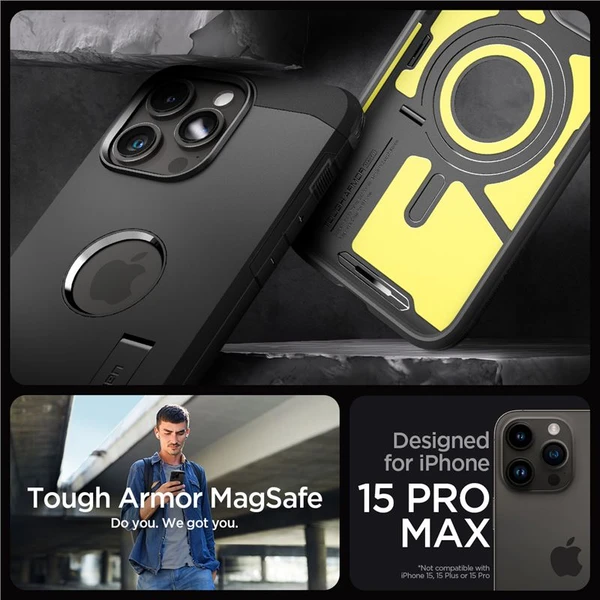 Spigen Tough Armor MagFit kryt iPhone 15 Pro Max černý - Pouzdra - Obrázek 7K09000601
