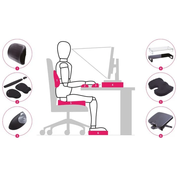 CONNECT IT FOR HEALTH Polohovatelná podložka pod nohy - Opěrky - Obrázek 7O9O600301
