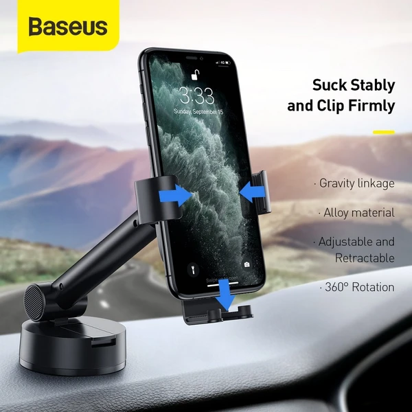 Baseus car holder gravity telescopic držák do auta  černý  - Držáky - Obrázek 7R4C300401
