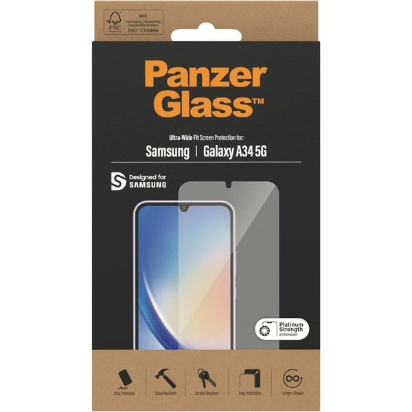 PanzerGlass™ Ultra-Wide Fit Samsung Galaxy A34 5G čiré - Ochranné folie a skla - Obrázek 7TX0000701