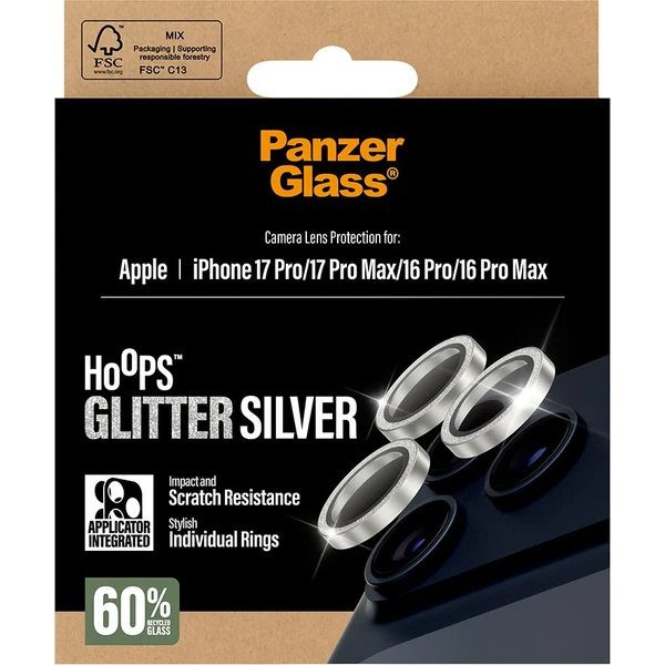 PanzerGlass® Hoops skla Apple iPhone 17 Pro/16 Pro/15 Pro/17 Pro Max/16 Pro Max/15 Pro Max třpytivě - Ochranné folie a skla - Obrázek 7XEH000K01